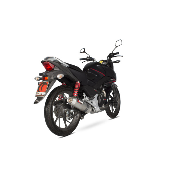 Scorpion Exhaust Honda CB125 F 2015 - 2017 Factory Oval Full System Polished Stainless Steel Sleeve